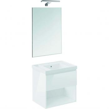Cosmic BBEST Conjunto de Baño Suspendido Teckstone Blanco Brillo con Accesorios