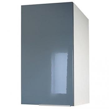 Berlioz Creations CP4HG Meuble Haut de Cuisine 1 Porte Gris Haute Brillance 40 x 34 x 70 cm