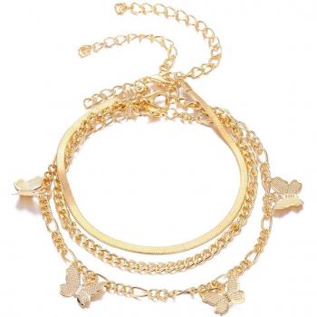 Chaîne dorée FNIO Bracelet de cheville papillon