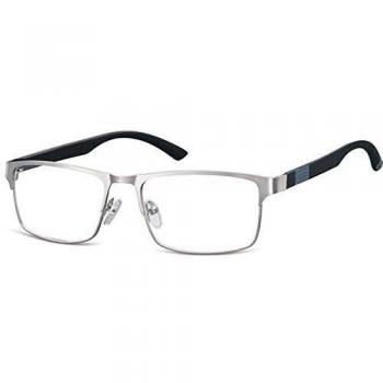 Square Full Rim Metal Men's Prescription Glasses Silver Size 54