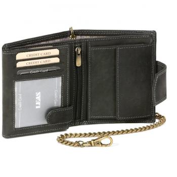 LEAS MCL Leather Wallet with Chain and Lock