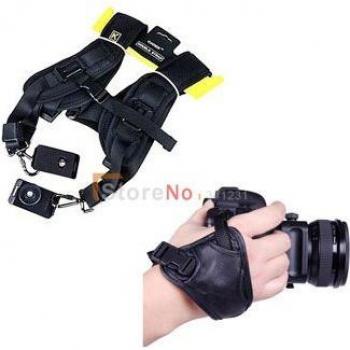 Black Soft Quick Double Camera Sling Strap for DSLR Cameras