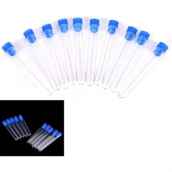 10pcs 15x100mm Clear Hard Plastic Test Tubes