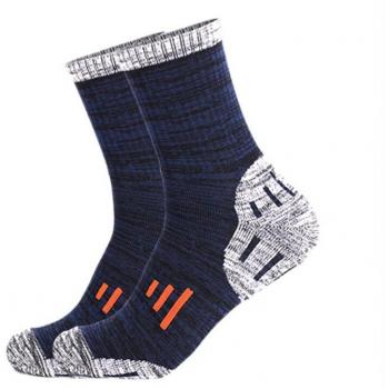 Chaussettes mi-mollet en coton pour hommes, coussin épais, chaussettes de sport durables