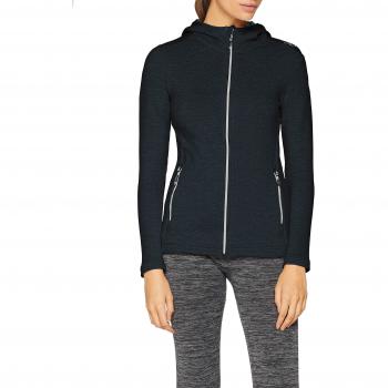 CMP Damen Soft-Fleece-Sweatjacke Nero Melange (36)