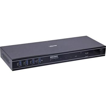 InLine KVM Switch 4‑Port HDMI 8K60 Hz, USB 3.2, IR e RS‑232 – Nero