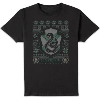 Unisex Slytherin Christmas Top – Black, Size L