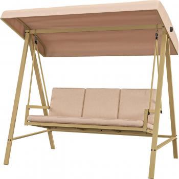 Dondolo 3 Posti Beige e Marrone