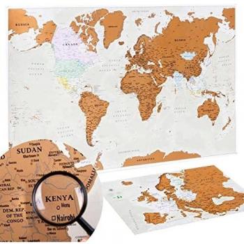 Globe Trekker Scratch Map Poster – Traditional Style