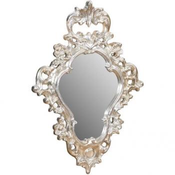 Miroir Décoratif en Bois Argenté