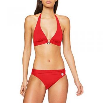 S.Oliver Damen Push-Up Bikini-Set Rot Unifarben Gr. 38A