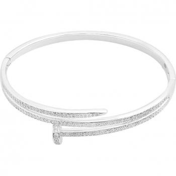 Radiant White CZ Silver Cuff – 18 cm