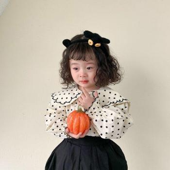 2022 Spring Korean Style Baby Girls Peter Pan Collar Tops