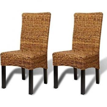 VidaXL 4 pcs Abaca Brown Dining Chairs