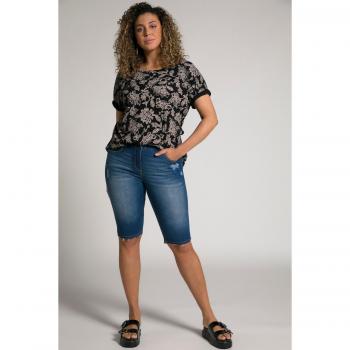 Shorts donna a vita alta in denim, blu, taglia 48, Ulla Popken