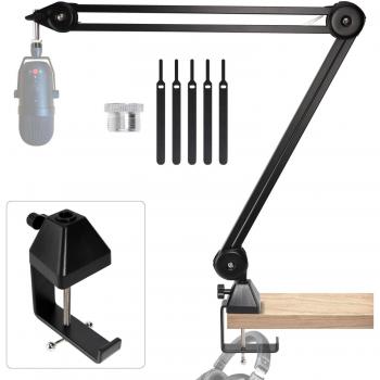 Support de microphone robuste noir