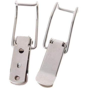 Iron Hasp Spring Loaded Latch Catch for Sliding Door Cabinet 74x20mm 2PCS J115B