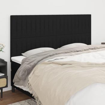 VidaXL CABECEROS 4 UNIDADES DE TELA NEGRA 100X5X78/88 CM
