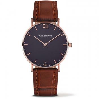 Paul Hewitt Reloj Femenino 39 mm, Cuarzo y Correa Piel – Modelo PH-SA-R‑St‑B‑14S