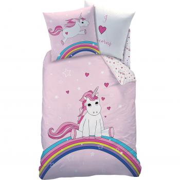 Wendebettwäsche Einhorn Regenbogen