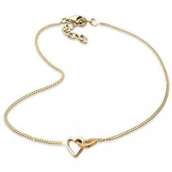 Cavigliera in argento sterling 925 con cuore per donna