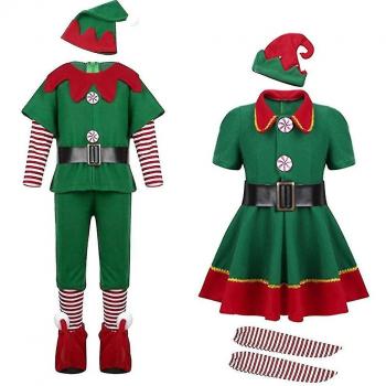 Disfraz de Navidad Elfo Verde para Adultos y Niños