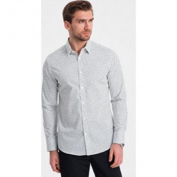 OMBRE Slim Fit Herrenhemd in Weiß