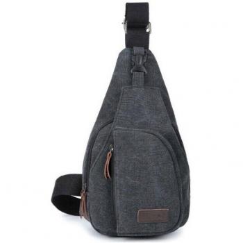 Retro Leather Canvas Sling Pack