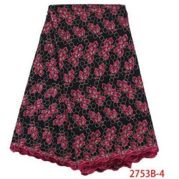 Nigerian Cotton Lace Fabric with Stones for Dresses KS2753B