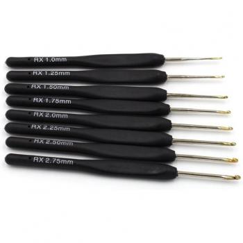 8Pcs Black Crochet Hooks and Knitting Needles for DIY Craft