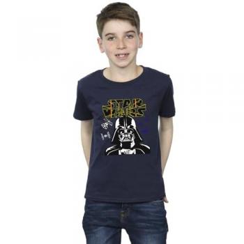 Maglia Blu Scuro a Tema Darth Vader per Ragazzi 5‑6 anni