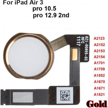 IPad Pro 10.5 Home Button Replacement with Flex Cable A1701 A1709 A1852 12.9 2nd A1670 A1671 A1821 Air 3 A2123 A2152 A2153 A2154