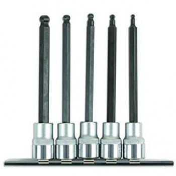 Laser Tools Long Ball End Hex Socket Bit Set 3/8D 5pc 6765