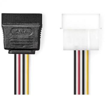 NEDIS CCGB73500VA015: Molex 4‑Pin Connector to SATA 15‑Pin Port – 15 cm