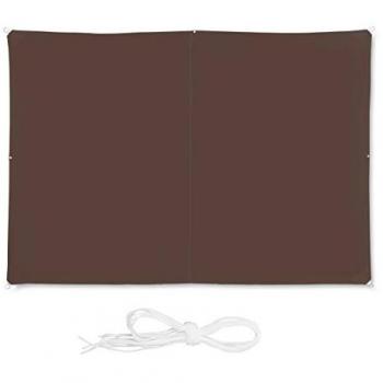 MarinoUV Toldo Vela 2x3m Marrón – Relaxdays