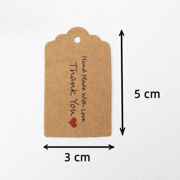 Blank Hang Tags 5x3cm Kraft Paper Labels for Thank You Cards