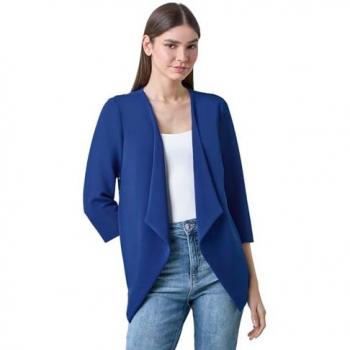 Royal Blue Lace Back Waterfall Jacket for Women