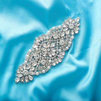 Sparkling Crystal Sash with Sewing-On Appliques for Weddings