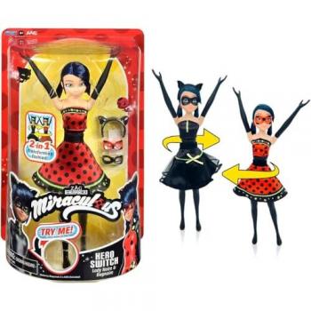 Poupée Articulée Miraculous 26 cm Ladybug avec Transformations en Lady Noire et Bug Noire