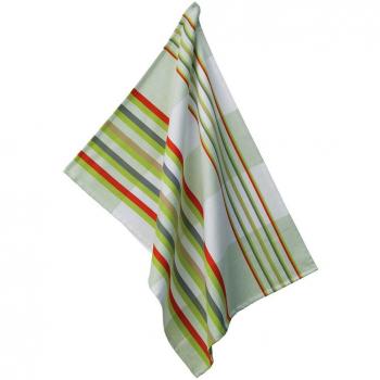 Kela Amalie Küchen‑Geschirrtuch, 50 × 70 cm, schmalgestreift, Baumwolle (Weiß, Grün, Rot)