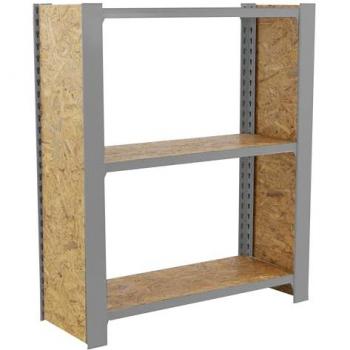 Étagère Métal Simonrack OfficeClick 3 niveaux, sans vis, 100 × 80 × 30 cm, Gris OSB