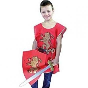 Kindermode: Holzwaffenrock Königlicher Stil – Rot, 128 cm