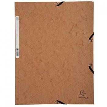 Europa A4 Elasticated Folder 3 Flaps 400gsm Brown by Exacompta