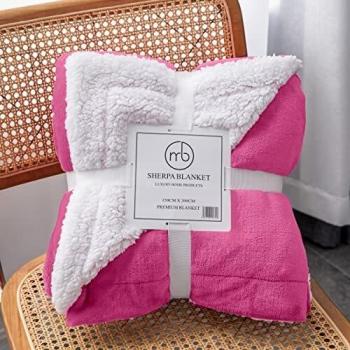 Mixibaby Premium-Decke für Wohnzimmer – Altrosa, dick und warm