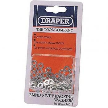 Draper Steel Rivet Backing Washers, 100 Count