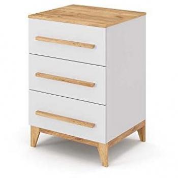 VitaliSpa Kommode Malia, Weiß, 60 x 88 cm mit 3 Schubladen