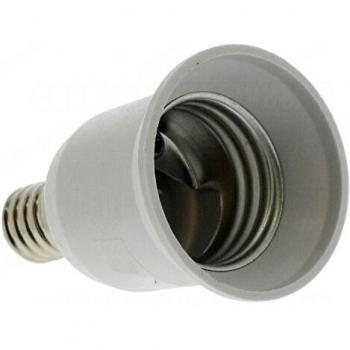 Adaptateur de base de culot E14 vers E27 en aluminium blanc de 62x39 mm