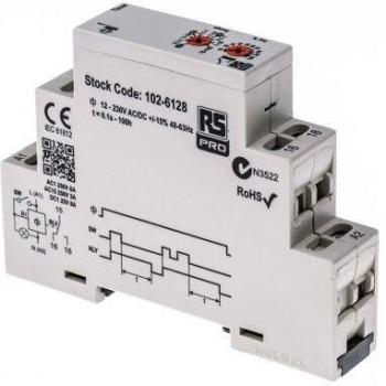 Relais Temporisé Rail DIN 12V/230V CA/CC
