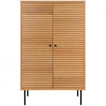 Buffet haut 80 x 40 x 130 cm, finition chêne naturel – HARLEM