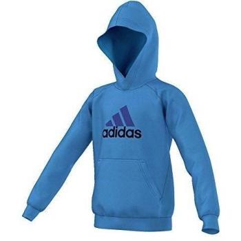 Sudadera para niño adidas YB ESS L Hood, azul/morado, talla 176